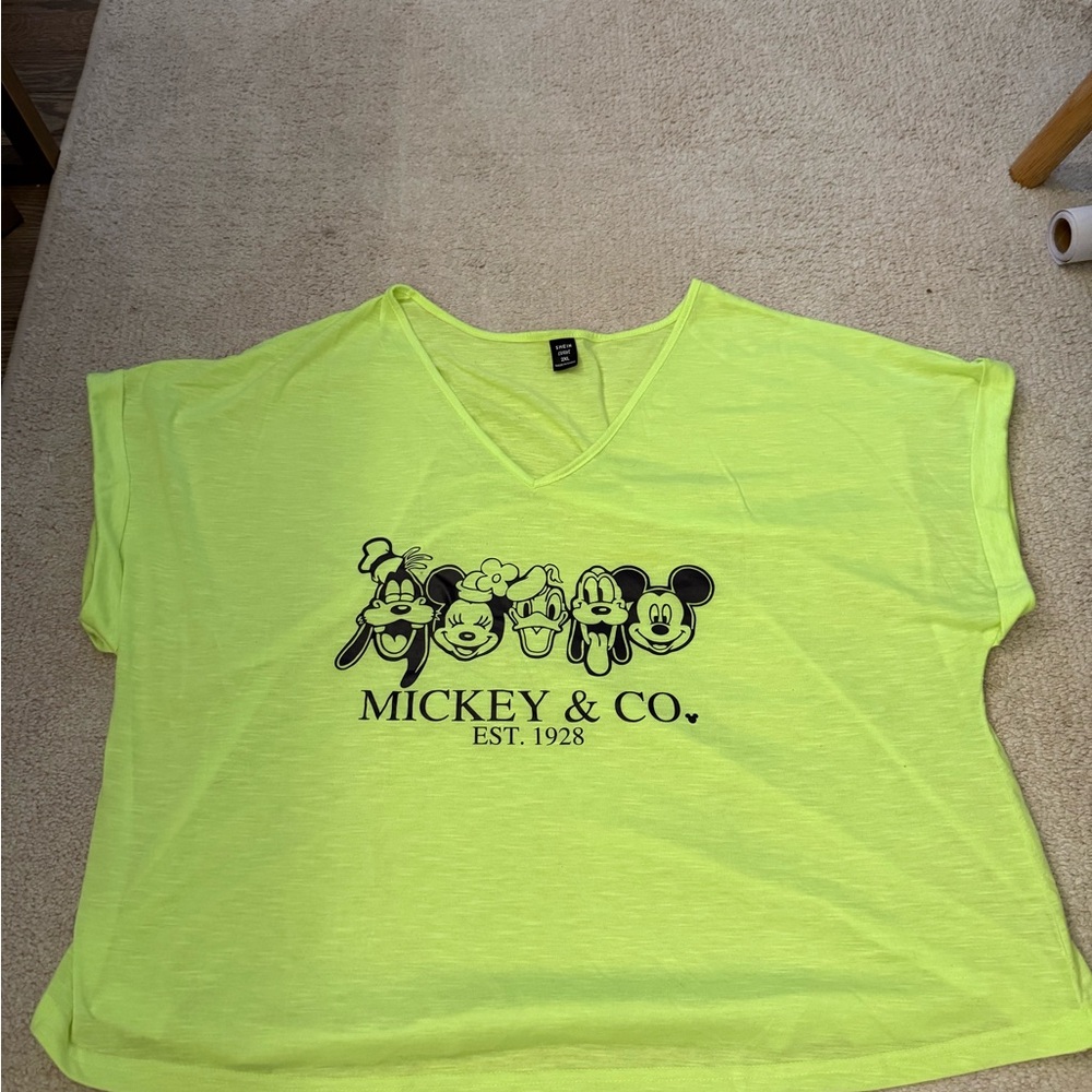 Mickey & Co. Neon Green Graphic Tee